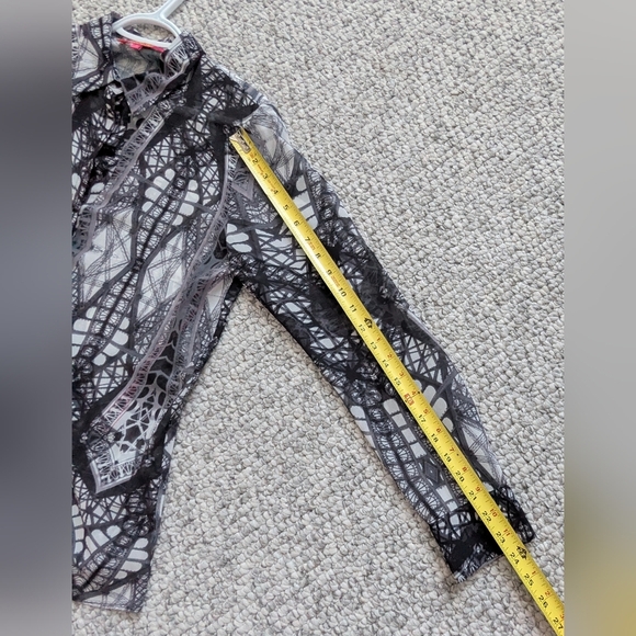 Catherine Malandrino Women's (8) Very Sheer/See-Through Button-Down Blouse/Top - Picture 6 of 11